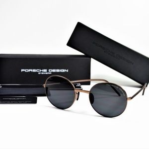 Porsche Design - P'8631-C Unisex Brushed Brass Round Sunglasses